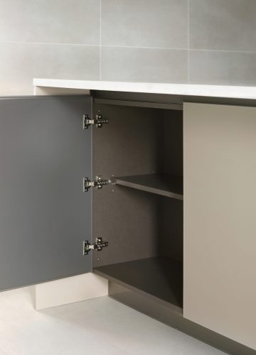 The furniture in the kitchen should allow for as much storage as possible